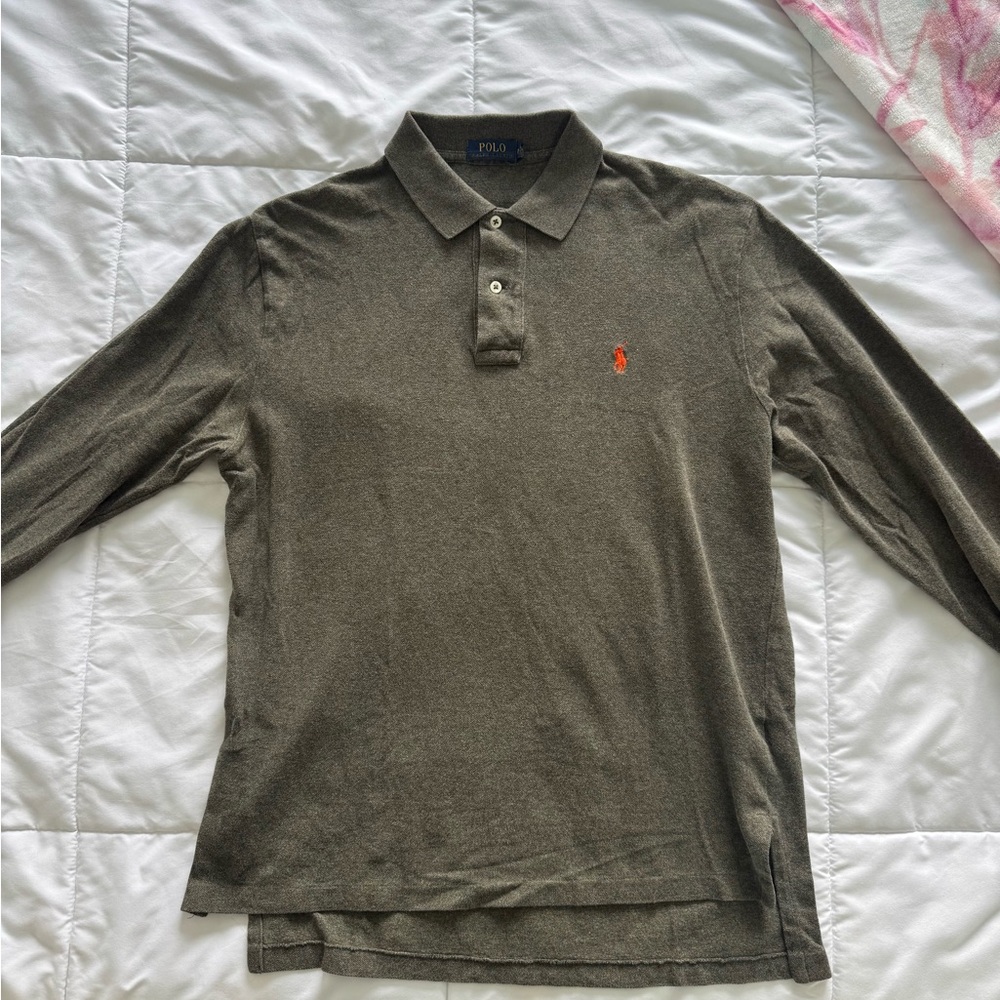 Polo by Ralph Lauren Men's Olive Long Sleeve Polo